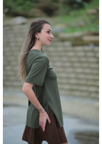 Yırtmaçlı Oversize T-Shirt fırsatları