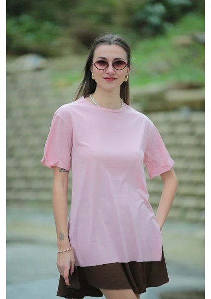 Yırtmaçlı Oversize T-Shirt