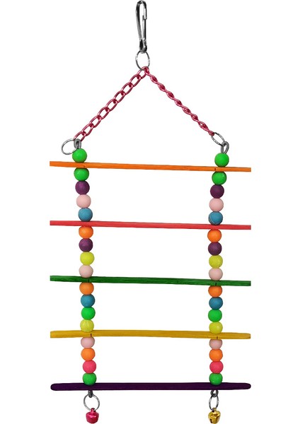 Renkli Boncuklu ve Tünekli Kuş Merdiveni 11-18 cm