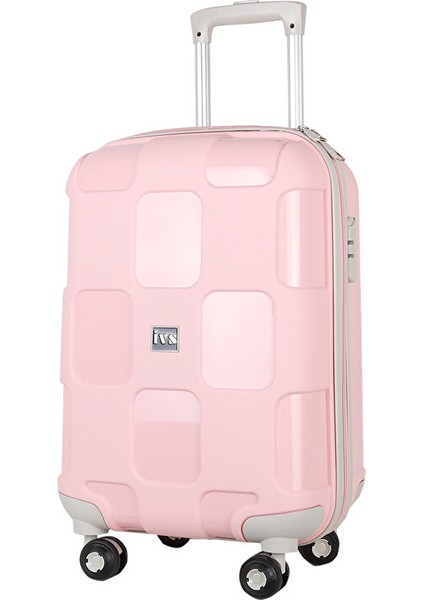 Kare Pembe Bej Valiz Büyük Boy Büyük Boy Seyahat Çantası PP4040-670-L Pembe