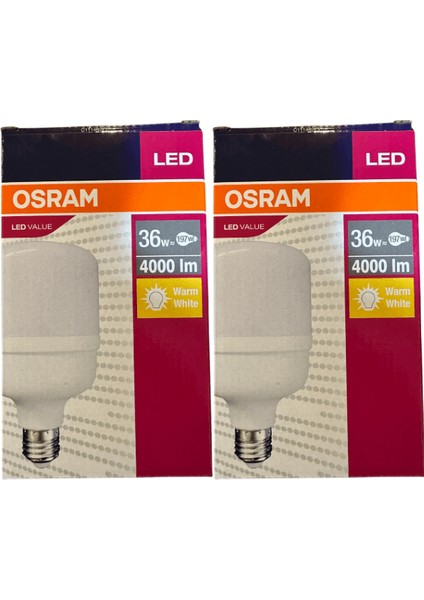 36W (197W) 3000K (Sarı Işık) E27 Duylu LED Torch Ampul (2 Adet)