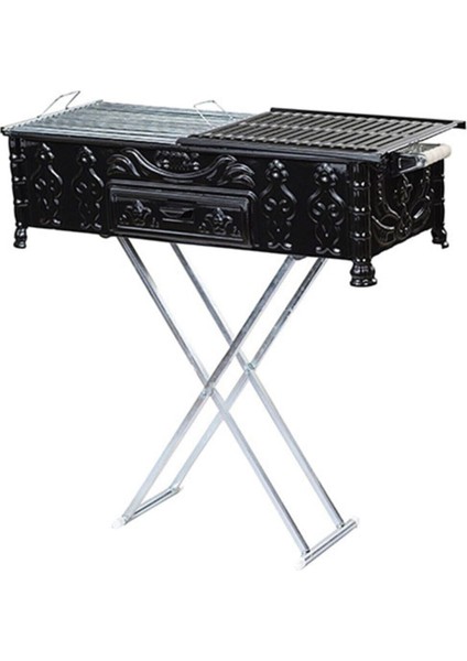 Mangal C85 Köfteci 33X80 Yağdanlıklı Portatif Ayaklı C-85