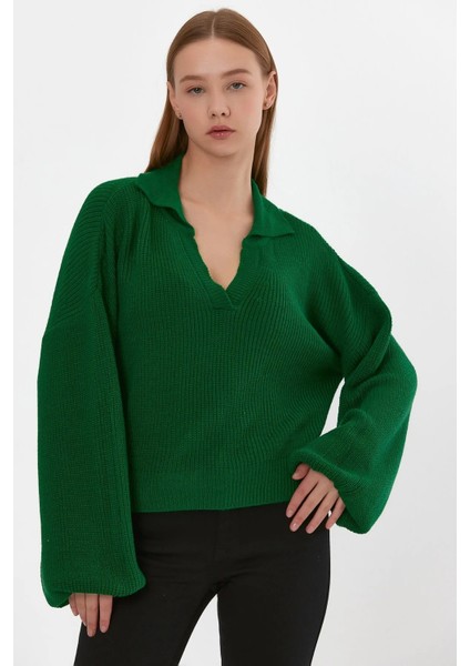 Balon Kollu Polo Yaka Kazak (B22-5756) modelleri