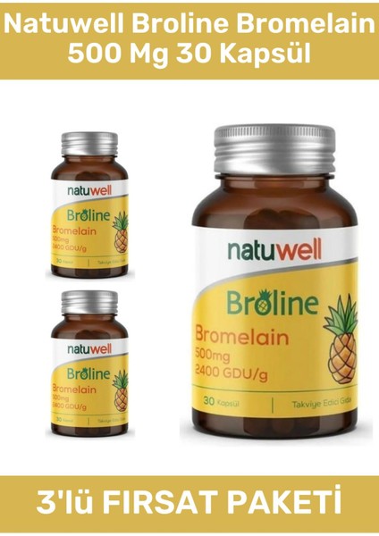 Broline Bromelain 500 Mg 30 Kapsül - 3 Adet