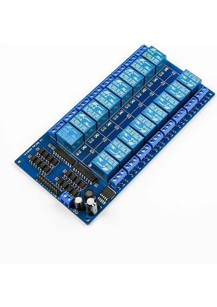 DC 5V 16 Kanal Röle Modülü - Işık Bağlantılı ve Dahili Güç Kaynağı LM2596S Destekli