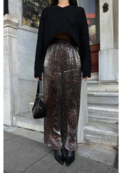 Leopar Saten Pantolon Leopar Desen fırsatları