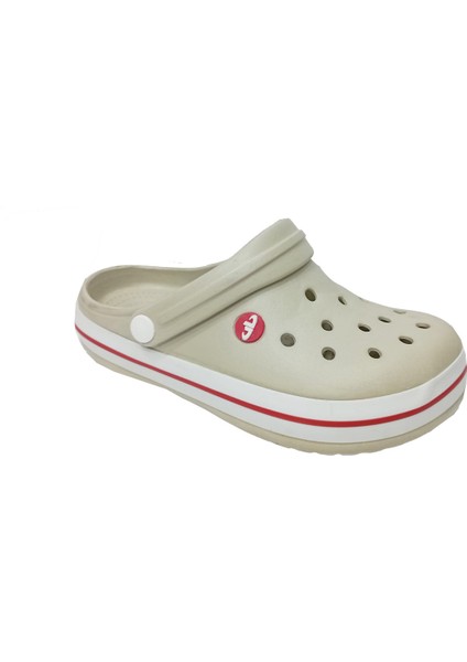 bella E195-23 Medical Sabo Unisex Terlik Bej Beyaz Kırmızı
