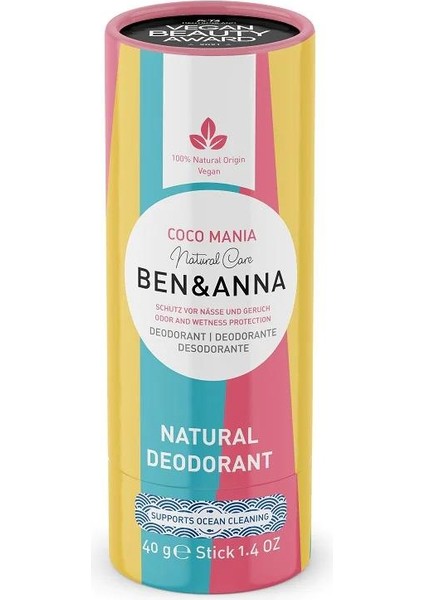 Coco Mania Natural Deodorant Stick 40 G