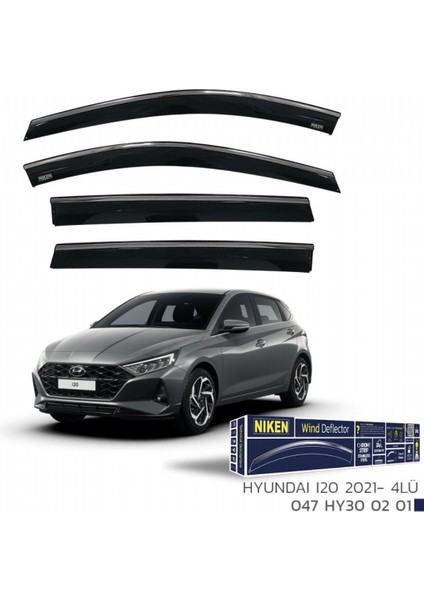Hyundai I20 2021+ Kromlu Cam Rüzgarlığı 4 Lü modelleri