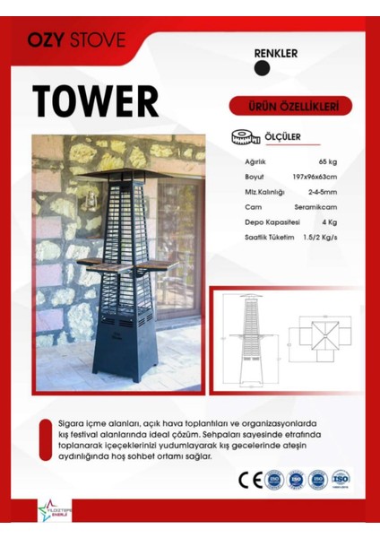 Ozystove Tower Pelet Sobası