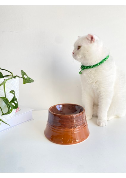 Seramik Kedi ve Köpek Mama Su Kabı Colorful Moon Bowl Kahverengi Açık Kahverengi fiyatları