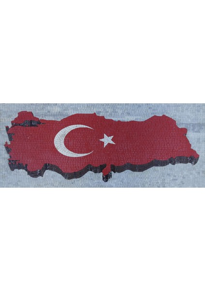 Ibla Mozaık Türk Bayrağı Mermer Tablosu