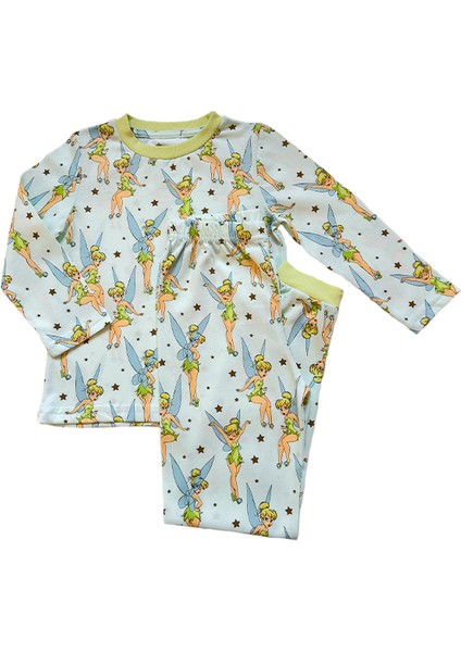 Tinker Bell Desenli Uzun Kollu Kız Çocuk Pijama Takımı