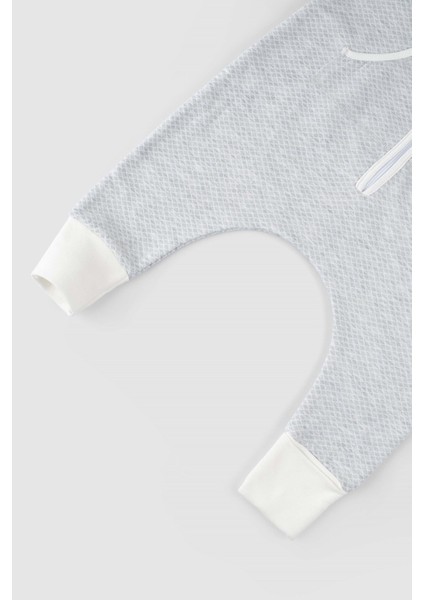 Organik Pamuklu Kendinden Patikli ve Eldivenli Kapitone Uyku Tulumu Gri fırsatları