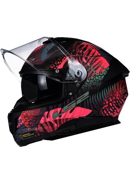 Stream 2 Jungle Mat Siyah-Mavi-Pembe Kask