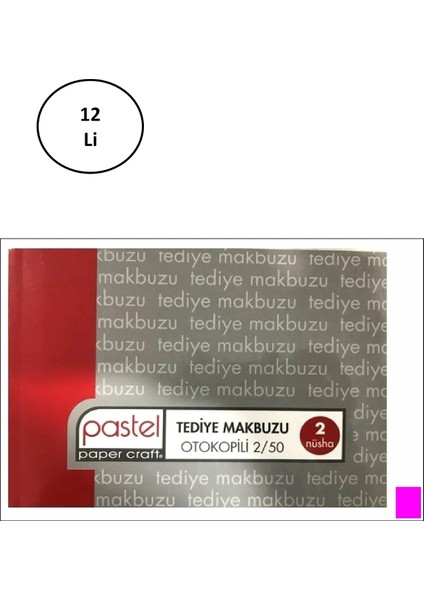 Tediye Makbuzu 14X20 cm Boyutunda A5 Otokopili 2 Nüsha 50 Asıl 50 Suret 2/50 12'li