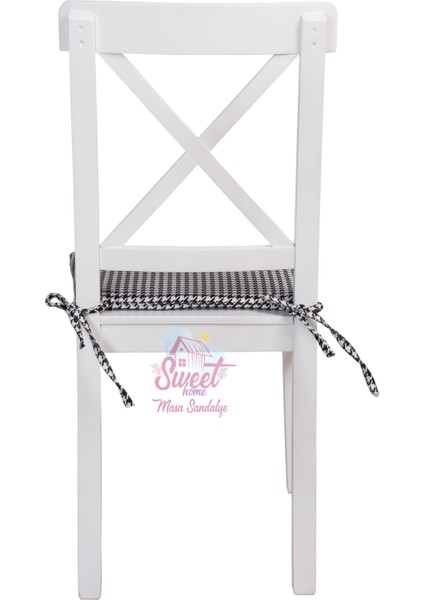 4 Adet Ahşap Arin Sandalye Beyaz Sökülebilir Oturum modelleri