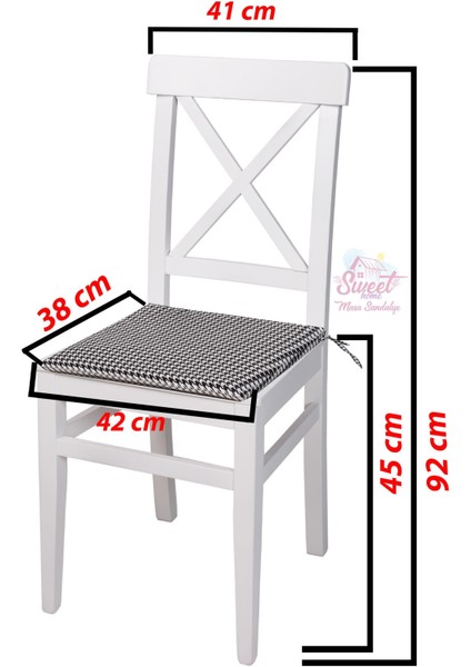 4 Adet Ahşap Arin Sandalye Beyaz Sökülebilir Oturum fırsatları