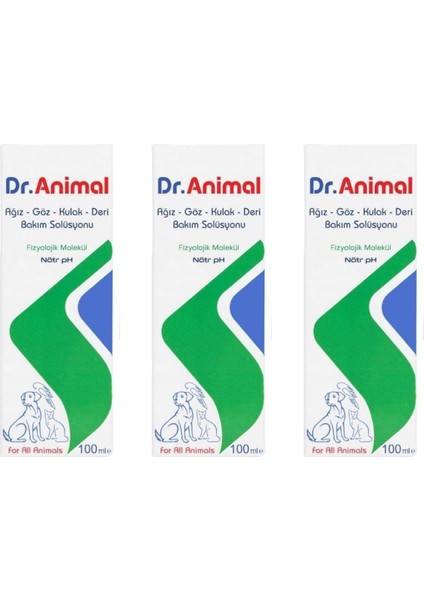 Dr. Animal - Ağız Göz Kulak Deri Bakım Solüsyonu 100ML - 3 Adet