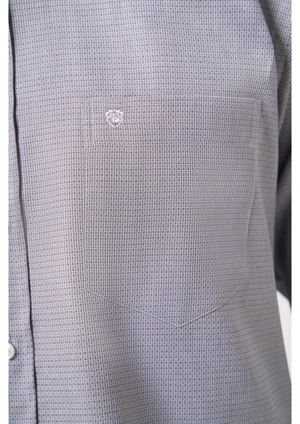 Regular Fit Paşa Yaka Gri Spor Erkek Gömlek GM23K232017_D55