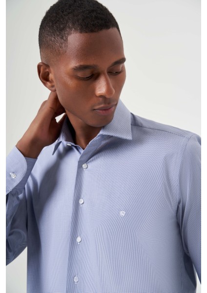 Regular Fit Lacivert Klasik Erkek Gömlek GM23K232031_D39 indirimleri