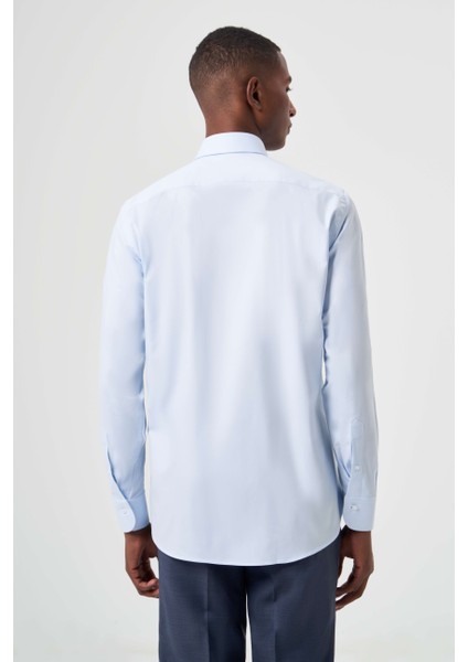Regular Fit Açık Mavi Klasik Erkek Gömlek GM23K232033_D33