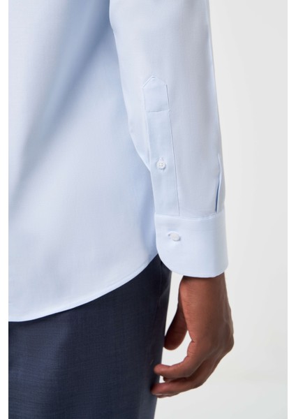 Regular Fit Açık Mavi Klasik Erkek Gömlek GM23K232033_D33