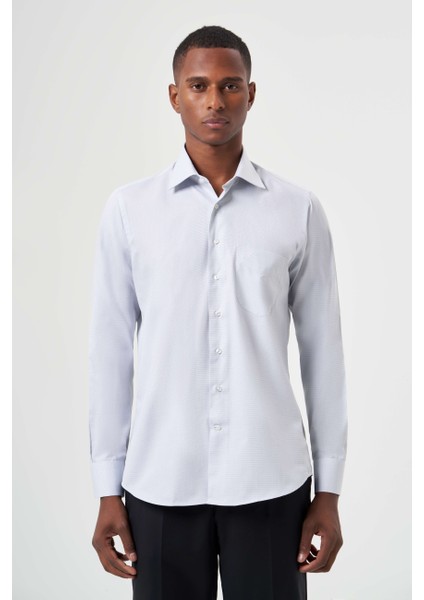 Regular Fit Gri Klasik Erkek Gömlek GM23K232046_D55
