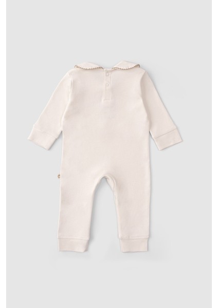 Organik Pamuk Bebe Yakalı Tulum Playtime Ayıcık Nakışlı