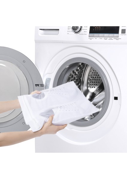 Beyaz Fermuarlı Ayakkabı Çamaşır Yıkama Filesi Torbası 35x40 cm fiyatları