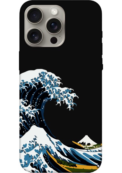iPhone 15 Pro Max Kanagawa Siyah Telefon Kılıfı