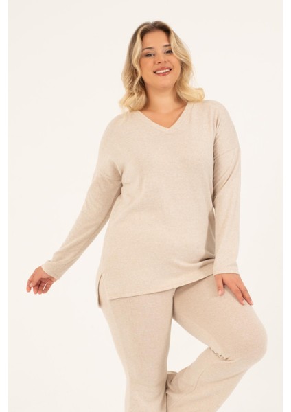 Basic V Yaka Triko Kazak fiyatları