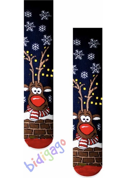 Noel Geyik Havlu Renkli Havlu Çorap