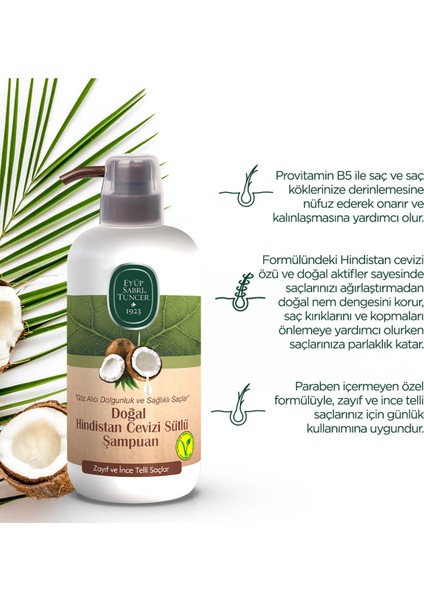 Doğal Hindistan Cevizi Sütlü Şampuan 600 ml x 2 Adet indirimleri