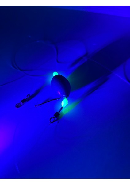 Glowlu Tek Iğneli 50 Gram Gezer Kurşunlu Hazır Olta Iğnesi Takımı Kıyı (Çipura,mercan,lidaki,vb)