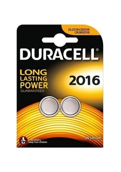 Duracell Cr 2016 Lityum Pil 3 Volt 2 Li Paket