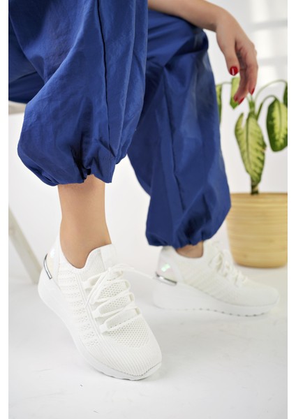 Tyra Kadın Yüksek Taban Bağcıklı Triko Sneaker Spor Ayakkabı fiyatları