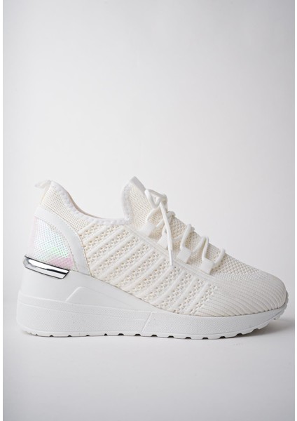 Tyra Kadın Yüksek Taban Bağcıklı Triko Sneaker Spor Ayakkabı modelleri