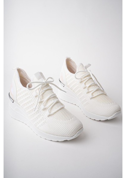 Tyra Kadın Yüksek Taban Bağcıklı Triko Sneaker Spor Ayakkabı indirimleri