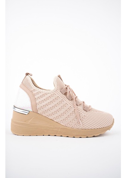 Tyra Kadın Yüksek Taban Bağcıklı Triko Sneaker Spor Ayakkabı
