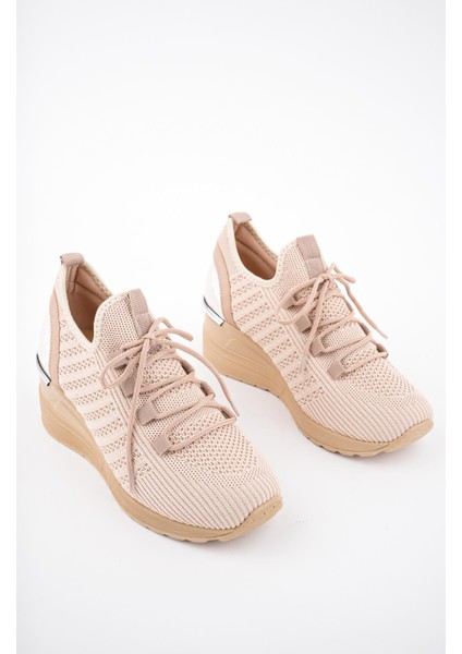 Tyra Kadın Yüksek Taban Bağcıklı Triko Sneaker Spor Ayakkabı