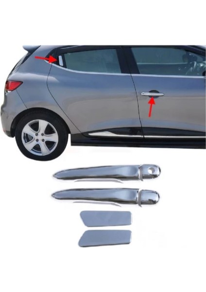 Alminox Oto Renault Clio 4 (Hb) 2013 > Kapı Kolu P.çelik 4 Pcs (Sensörlü)
