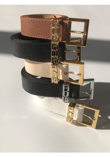 5'li Fırsat Ürünü Fiori Yazılı Köprü Kadın Kemer, Pantolon Kemeri, Ceket Kemeri, Elbise Kemeri