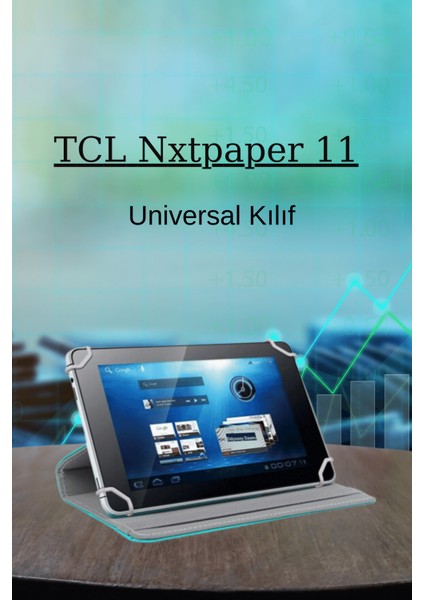 Tcl Nxtpaper 11 Inç Uyumlu 360 Dönebilen Deri Standlı Universal Tablet Kılıfı