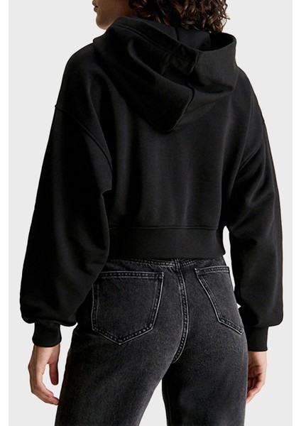Calvin Klein Pamuklu Kapüşonlu Crop Fit Sweat J20J222885BEH Bayan Sweat J20J222885 Beh