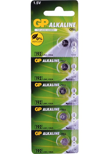 Gp 192 1.5 Volt Lr 41 Alkalin Düğme Pil 5li Paket (81)