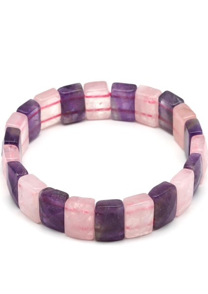 Ametist - Pembe Kuvars Doğal Taş Bileklik 9 x 14 mm Bileklik fiyatları