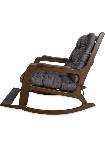 Kontes Ceviz Antrasit Dolgu Minderli Sallanan Sandalye Dinlenme Koltuğu modelleri