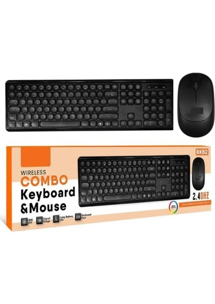 Premium Kalite Kablosuz Klavye ve Mouse Seti Siyah