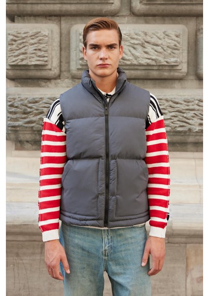 Erkek Dolgulu Şişme Yelek Antrasit - 3656DNGR fiyatları